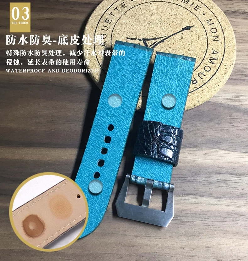 

True alligator strap alligator skin back bones leather strap watch accessories strap