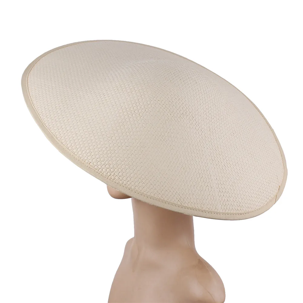 

NEW ARRIVAL High quality Large polyester beige fascinator base 45cm Irregular shape BIG SIZE hats for kentucky derby Ascot Races