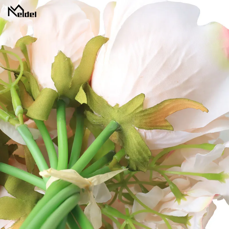 wedding bouquet roses peony artificial flowers  (33)