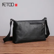 AETOO Men's leather shoulder bag, soft skin trend fashion casual horizontal bag, head layer cowhide oblique cross male bag AETOO Men's leather shoulder bag, soft skin trend fashion casual horizontal bag, head layer cowhide oblique cross male bag