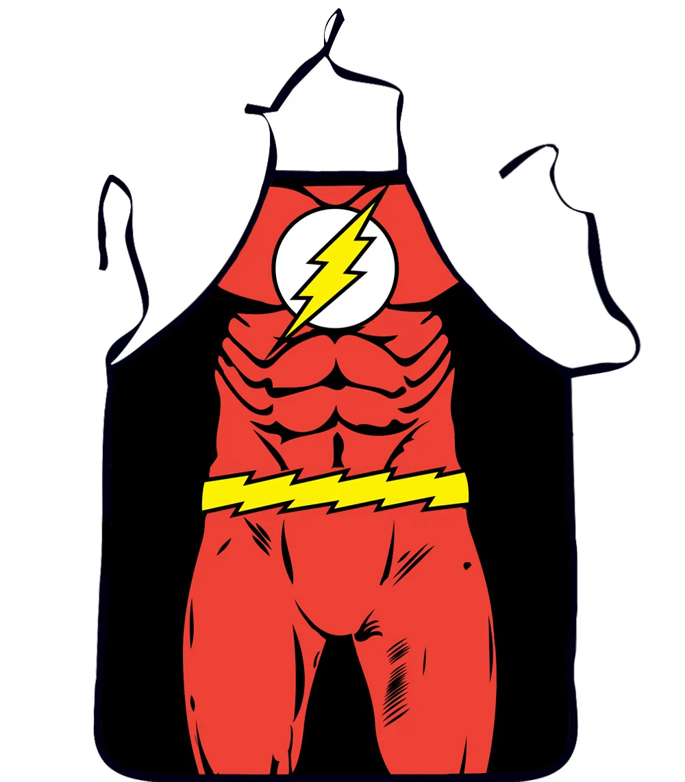 3D Funny Apron Super Hero Kitchen Apron Man Women Aprons Dinner Party Cooking Apron Adult Cozinha Tablier Cuisine Pinafore