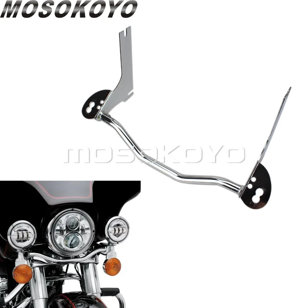 

Spotlight Bracket Chrome Auxiliary Lamp Holder 68712-94A Fog Light Mounting Bracket Bar for Harley Road King 1994-2003
