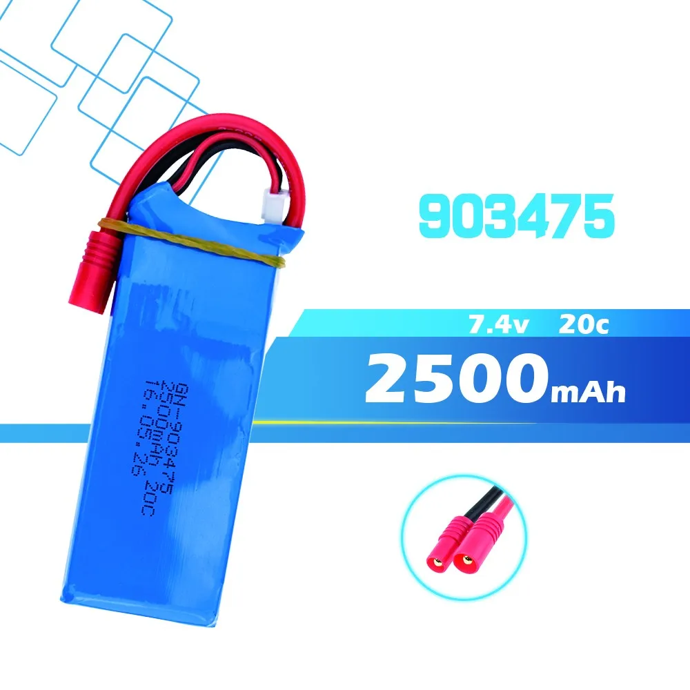 7 4 V 2500 mAh 2 S lipo Батарея разъемы с вилками типа банан костюм для Syma X8C X8W X8G X8HG wltoys v262