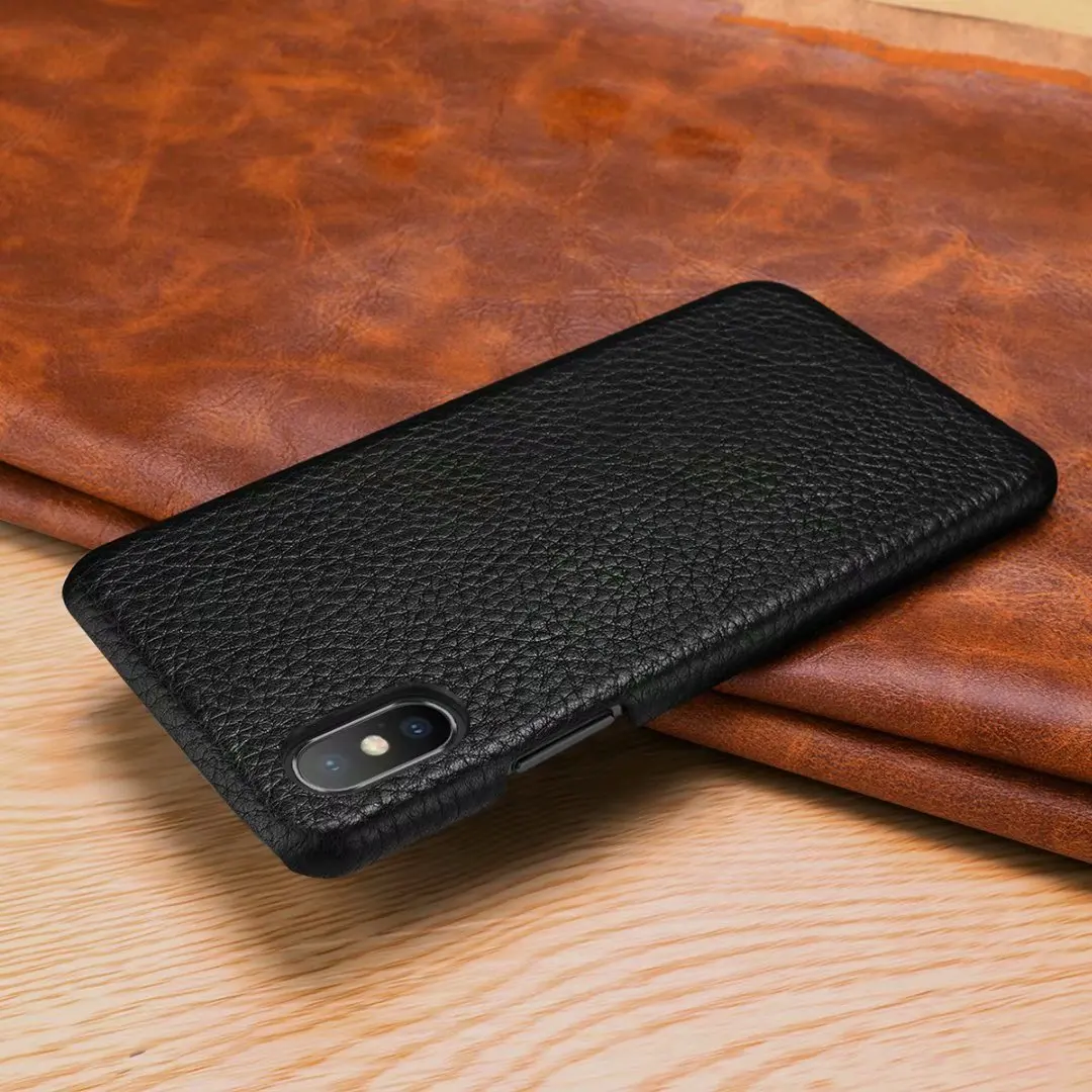 Роскошный чехол из натуральной кожи с узором Личи для iPhone XS Max, Ультратонкий защитный чехол для телефона, чехол s для iPhone XS XR Funda