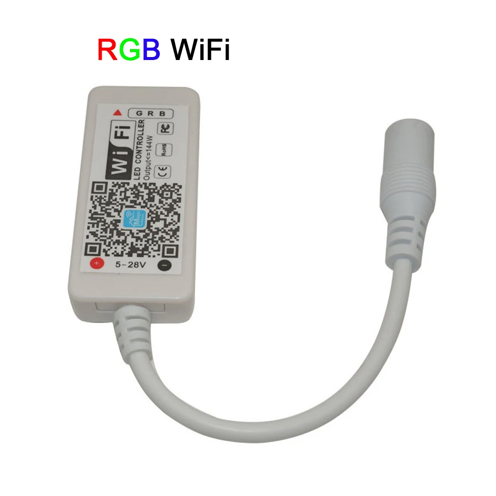 DC12-24V Мини wifi светодиодный RGB/RGBW контроллер Беспроводной RF пульт дистанционного управления IOS/Android смартфон для RGBCW/RGBWW RGB светодиодная лента - Цвет: RGB WiFi