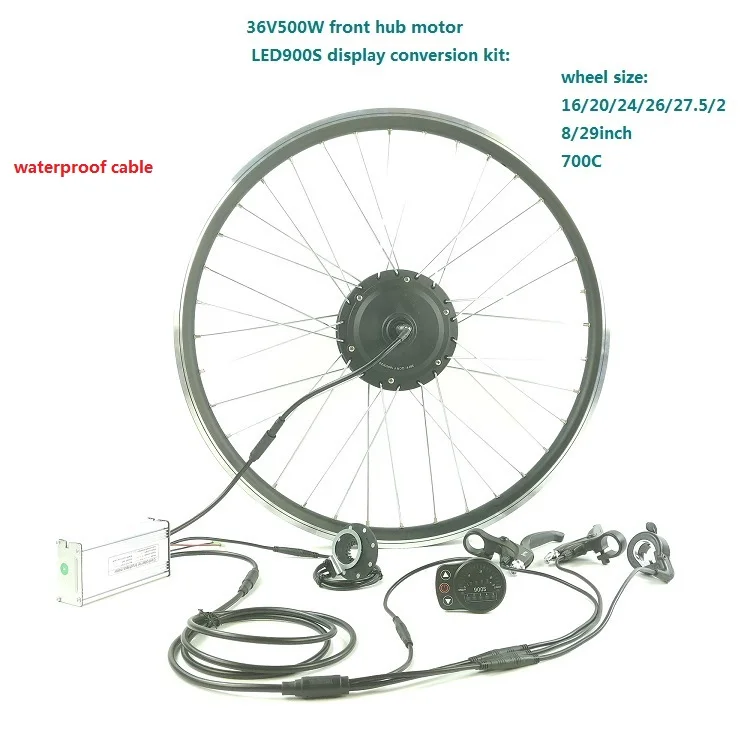 Водонепроницаемый ebike конверсионный комплект 36V500W передний мотор-Ступица с LED900S/LCD5 дисплеем