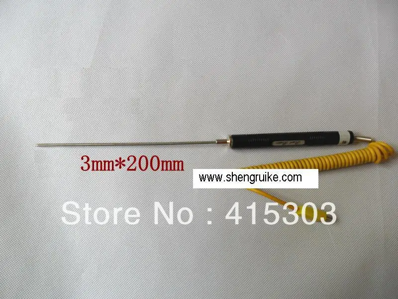 

3*200mm K type thermocouple 0-450C wth Handle and Mini Connector China Post Free Shipping