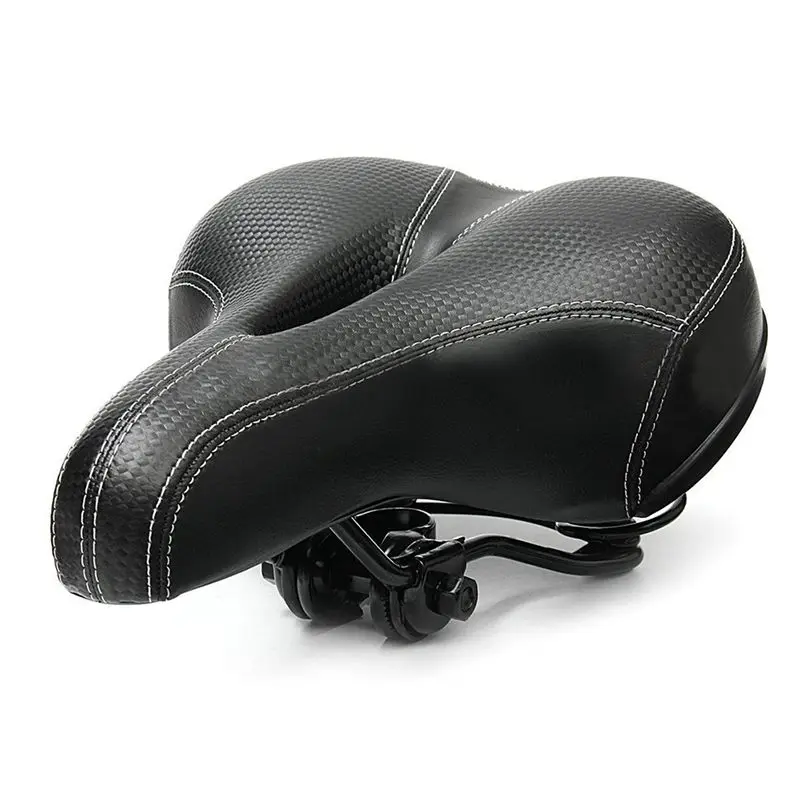 Bicycle Cycling Big Bum Saddle Seat Road MTB Bike Wide Soft Pad Comfort Cushion - Цвет: Black