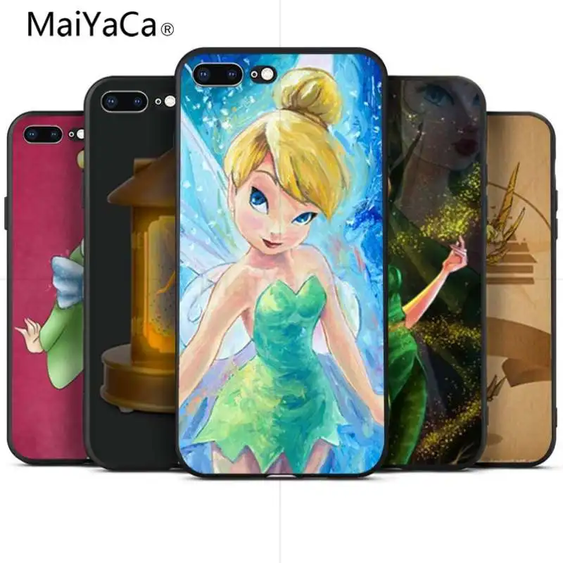 

MaiYaCa Tinker Bell Elsa Peter Pan Pattern Soft Phone Cover Case For iphone X 8 8plus 7 7plus 6 6plus 5 5s XR SE 10 XSMAX Coque