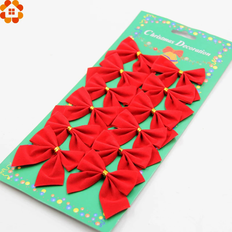12 шт. новогодние банты красные золотые и серебряные|bow diy|christmas bowschristmas party decoration |