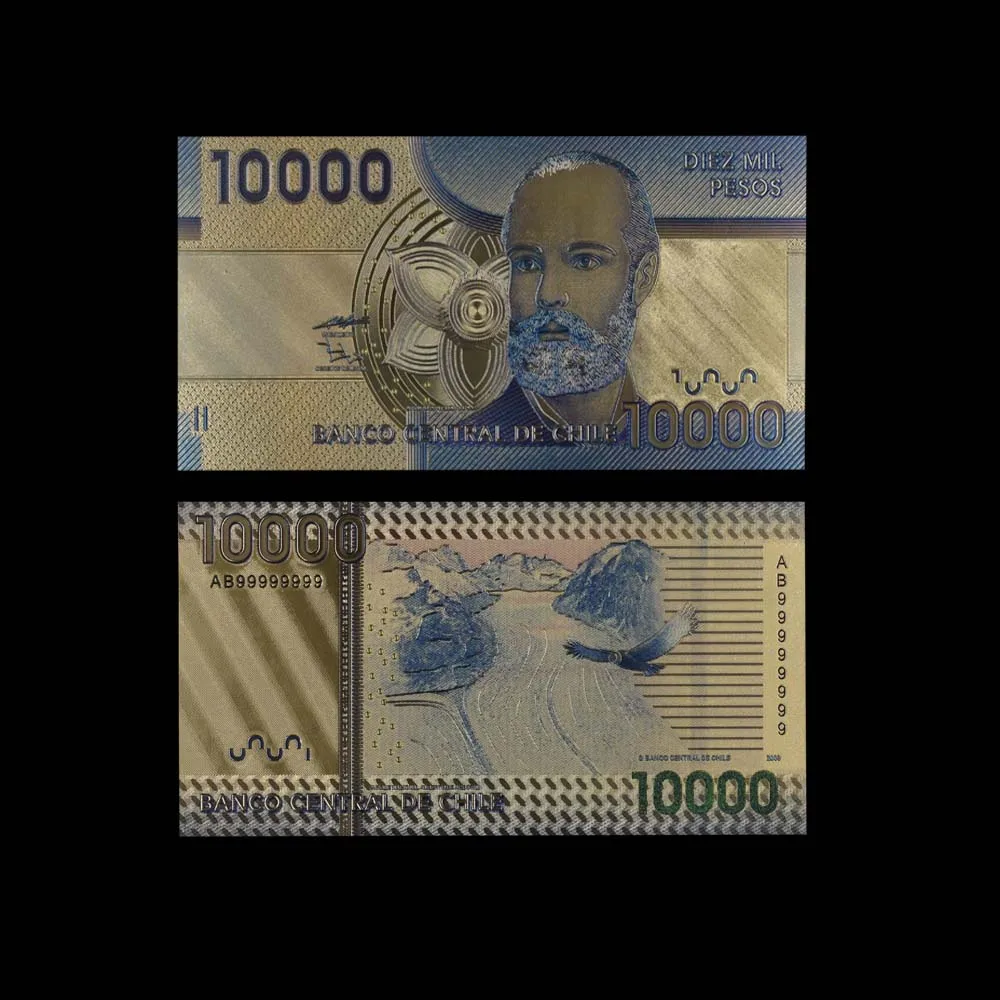5 шт./лот новые продукты 2019 Чили 1000/2000/5000/10000/20000 песо золотые банкноты цветные