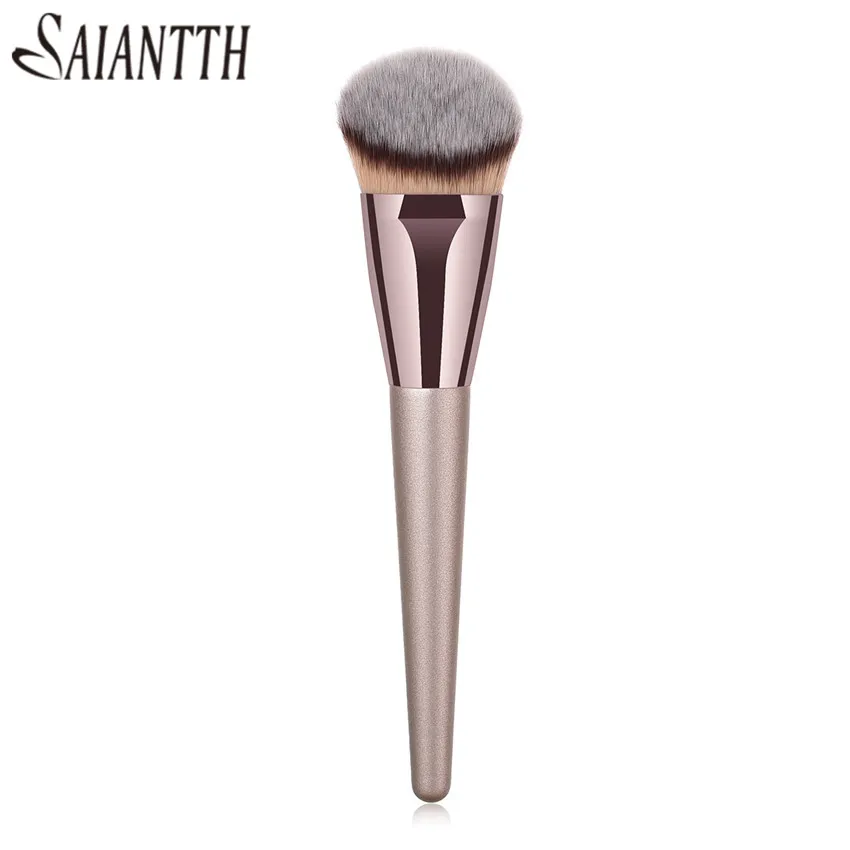 

SAIANTTH PVC champagne gold makeup brushes set coffee tube high end black hair foundation brush pincel maquiagem professional