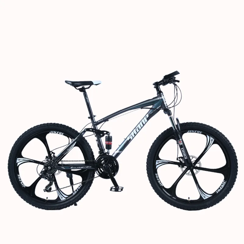 Perfect SHANP Mountain Bike Steel Frame Full Suspension Frame Mechanical Disc Brake 24 Speed Shimano 26" Alloy Wheels 1