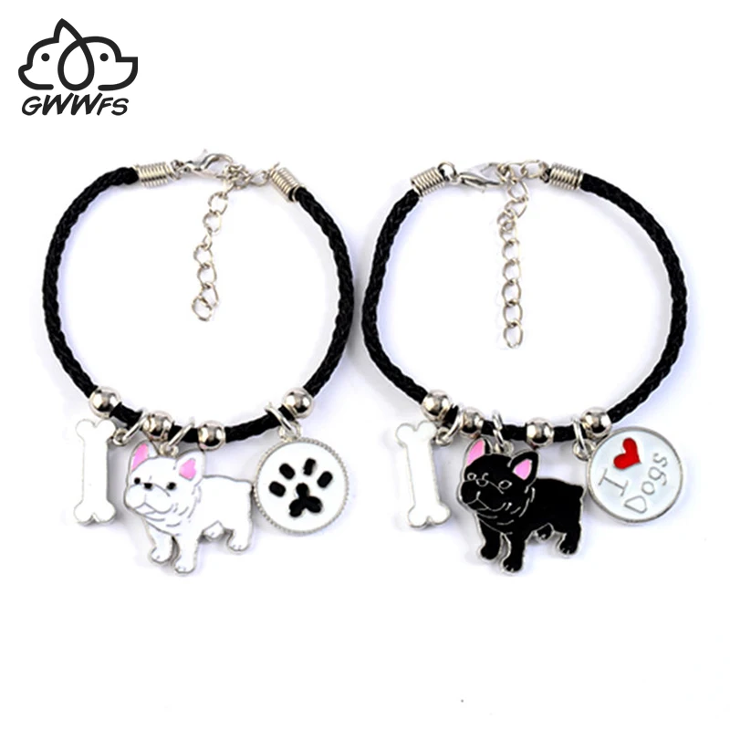 Bouledogue Francais Bracelets Porte Bonheur Bracelets Femmes Filles Os Amour Chien Pendentif Corde Chaine Bracelet Bijoux Meilleur Ami Cadeau Aliexpress