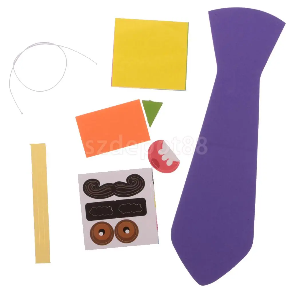 Сделайте свой собственный день отца Expression Tie Kit галстук праздник DIY Makings - Цвет: Purple
