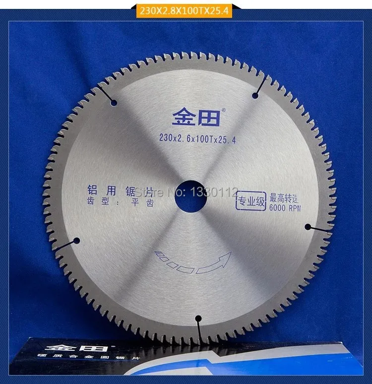 Diameter 9" 230*2.6*100T*25.4 TCT aluminum saw blade for cutting