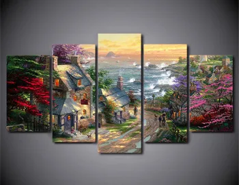

5 pcs,Full Square 5D DIY Diamond Painting Cartoon,Diamond Embroidery Fairy Tale Castle Cross Stitch Mosaic,stickers home decor