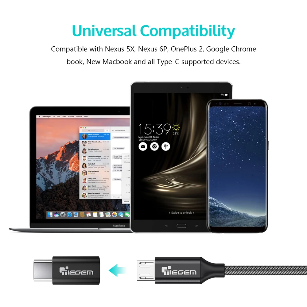 TIEGEM USB адаптер USB C к Micro USB OTG кабель type C конвертер для Macbook samsung Galaxy S8 S9 huawei mate 20 pro OTG адаптер