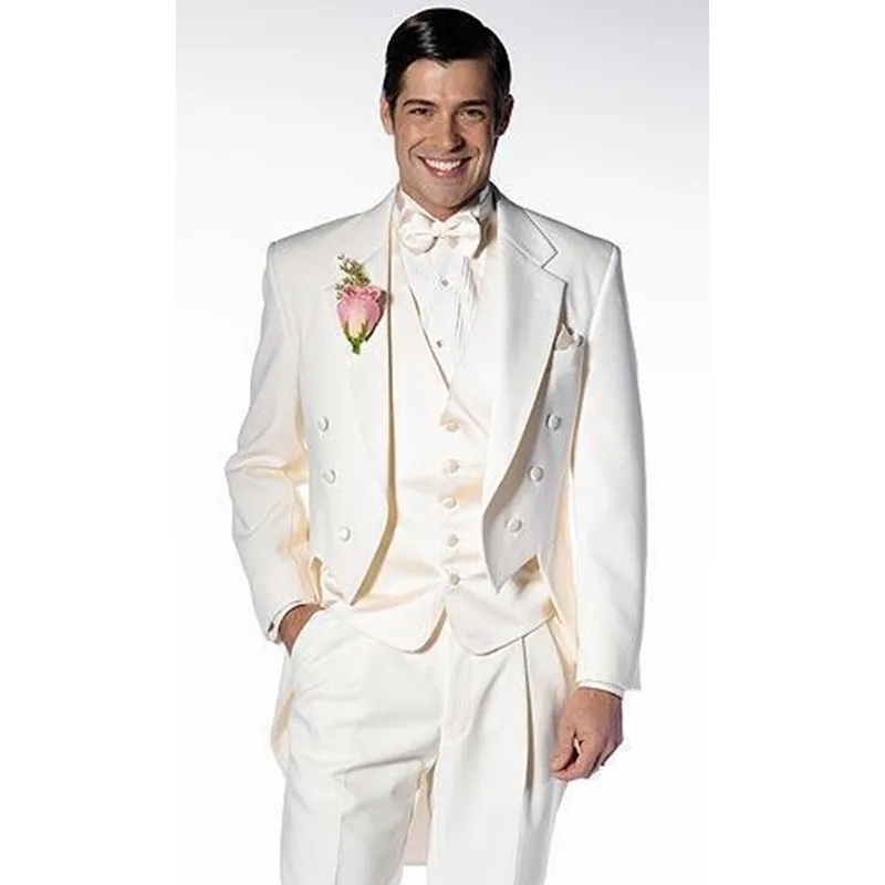 73 2016 New Arrival white Wedding Suits For Men morning suits men tailcoat groomsmen suits 3 pieces men suits K2