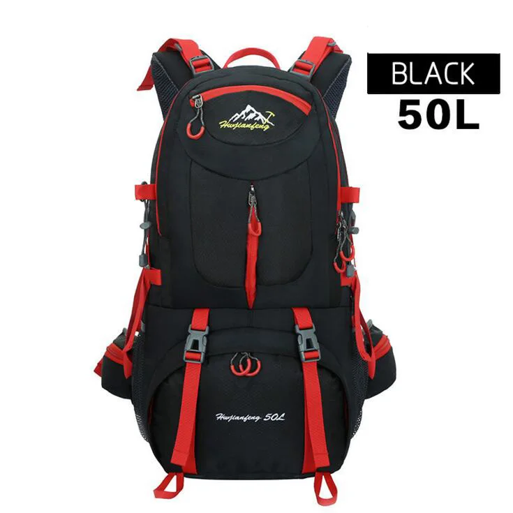 Открытый спортивный водонепроницаемый рюкзак восхождения / путешествия Рюкзак большой ёмкости 40л 50л - Цвет: 50L Black
