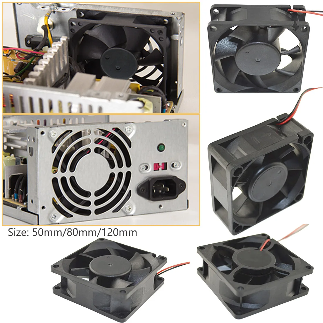 

12V Cooler Fan for PC 2-Pin 50mm 80mm 120 mm Computer CPU System Heatsink Brushless Cooling Fan