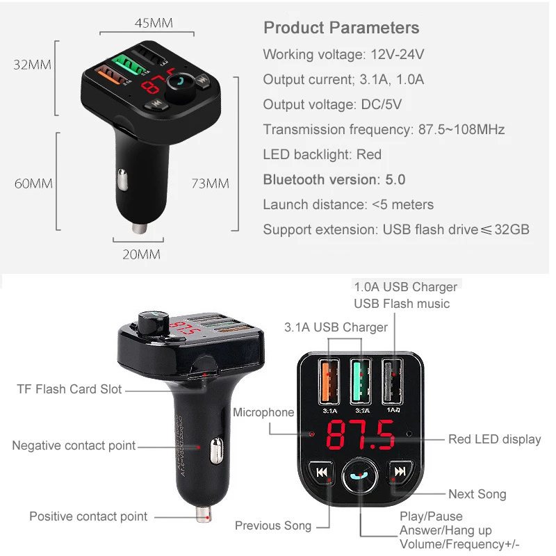 E0029 Bluetooth Handsfree FM modulator (18)