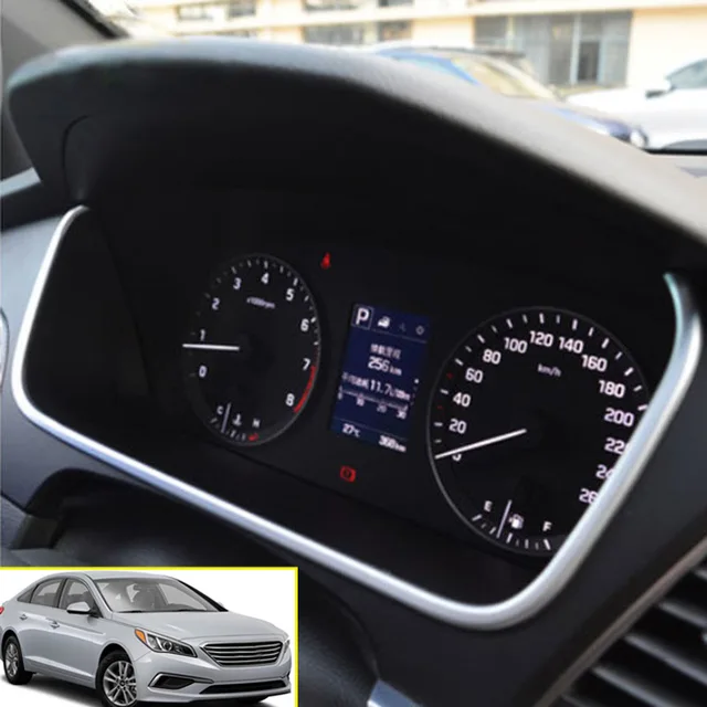 Ax Chrome Dashboard Instrument Panel Gauge Cover Strip Trim Bezel Ax Chrome Dashboard Instrument Panel Gauge Cover Strip Trim Bezel Surrounding Garnish Molding For Hyundai Sonata Lf 2017