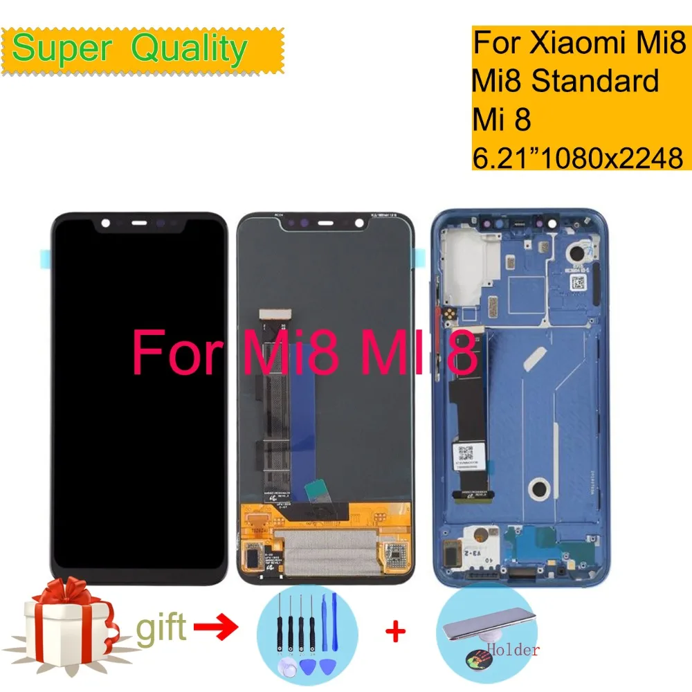 

Super Amoled For Xiaomi Mi 8 Mi8 LCD Display Touch Screen Digitizer Panel Pantalla monitor Mi 8 LCD Assembly With Frame Original