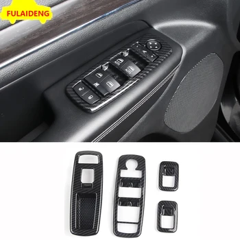 

4pcs For Jeep Grand Cherokee 2014-2017 ABS Carbon Fiber Window Switch Panel Cover Trim Car Styling Accessories