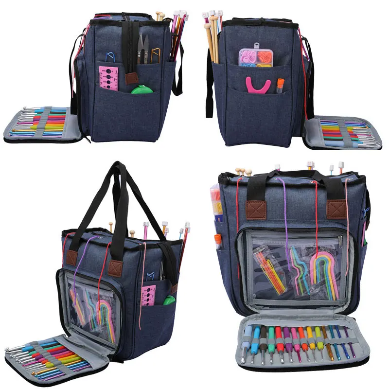 

2 Styles Empty Yarn Storage Bag For Crochet Hooks and Knitting Needles DIY Weave Craft Knitting Bag Sewing Tools Accessories