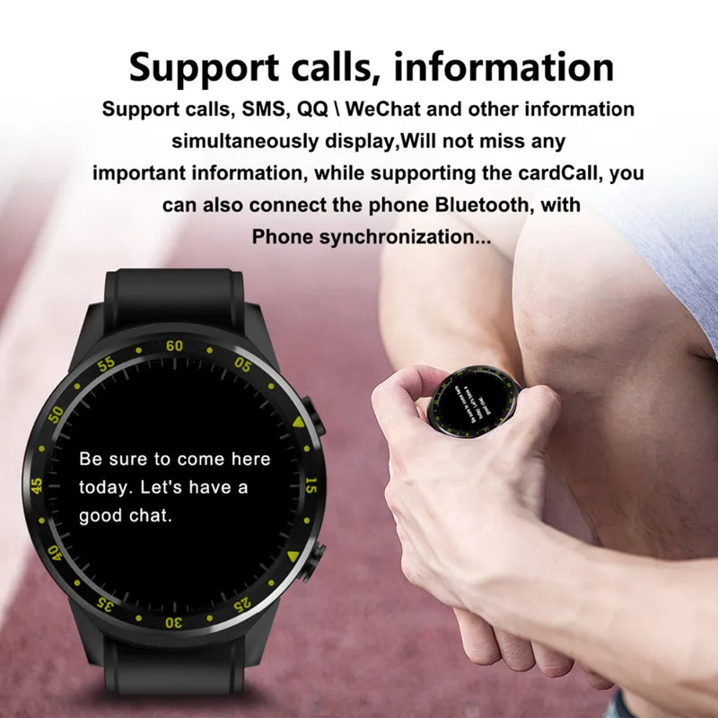 

Smart Watch F1 Heart Rate tracker Smartwatch GPS wristwatch Support Sim TF Card Multi Sports modesl with 300W HD Camera