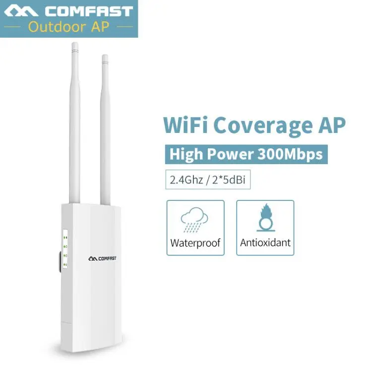 

300Mbps 2.4G Outdoor CPE WiFi AP Router Long Range WiFi Cover Signal Hotspot Amplifier Repeater Wireless 48V PoE Access Point