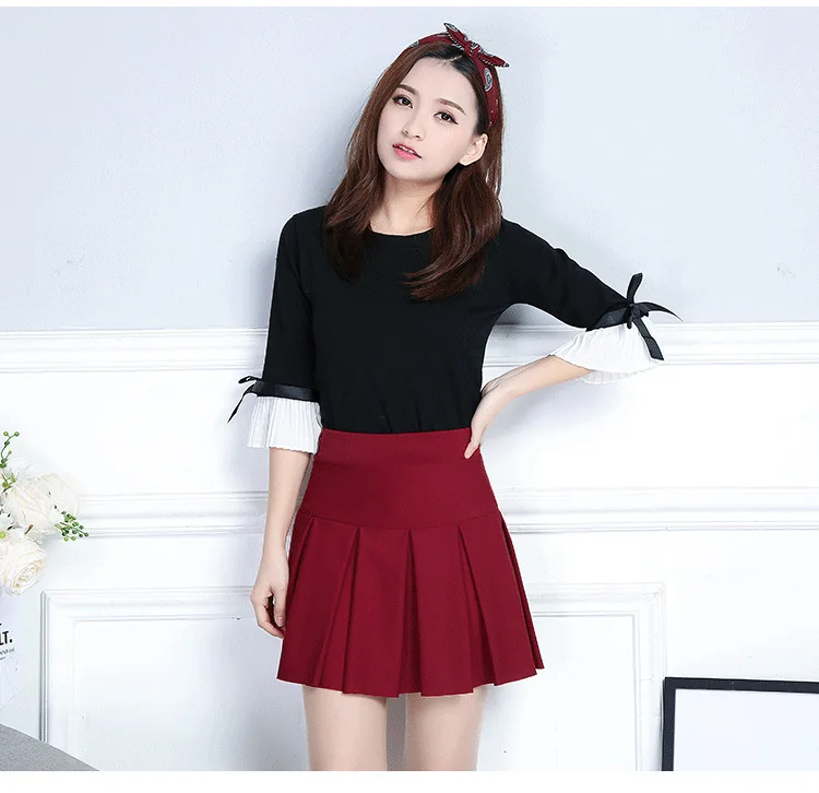Новый стиль для школьной формы юбки корейской версии Академии ветер плиссированные юбки женские большие размеры модные элегантные