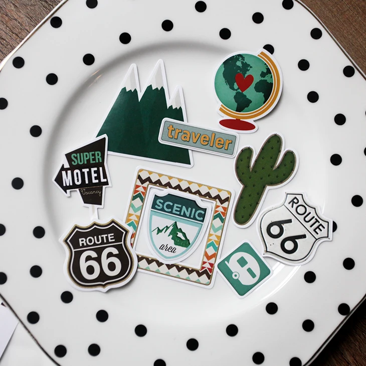 KSCRAFT 65pcs Travel Paper Stickers for Scrapbooking Happy Planner/Card Making/Journaling Project