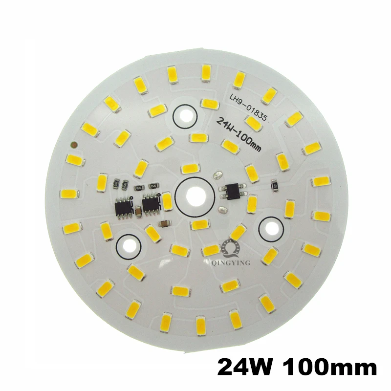 5 шт. AC 220 В светодиодный PCB 3 Вт 5 Вт 7 Вт 10 Вт 12 Вт 15 Вт 18 Вт 24 Вт Высокая яркость лампа панель источника света Смарт IC драйвер белый/теплый белый