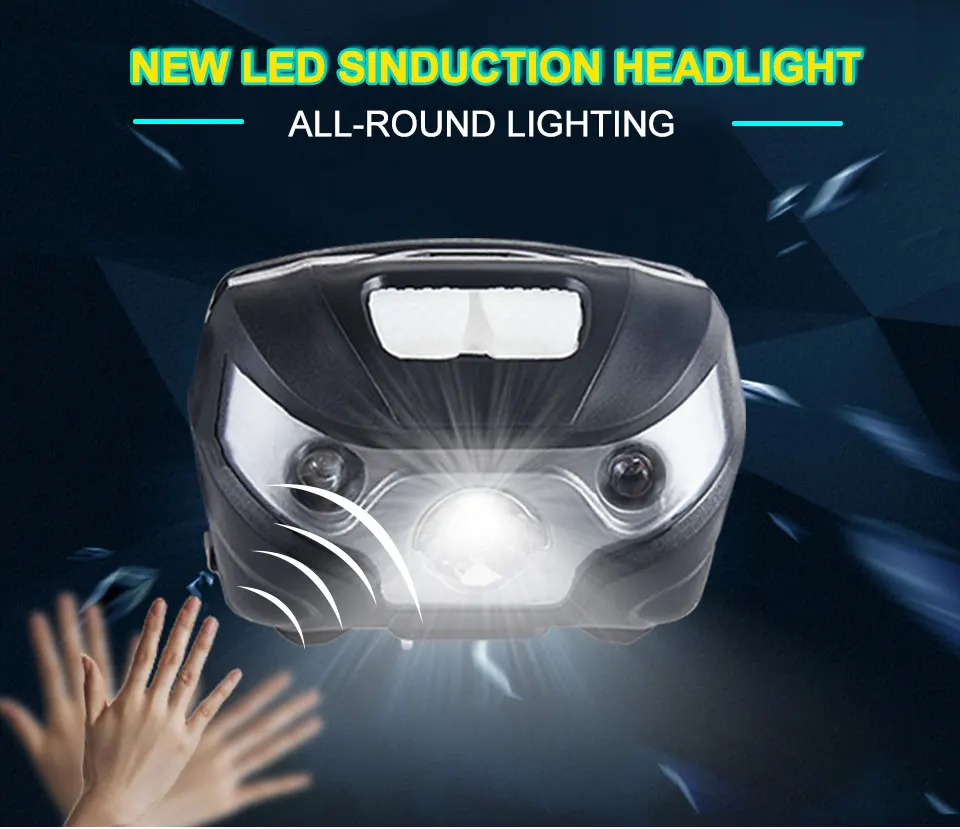 Q5 LED Rechargeable Headlamp Waterproof Body Motion Sensor High Lumen 3 Modes Outdoor Portable Light For Camping Hiking Fishing (1)