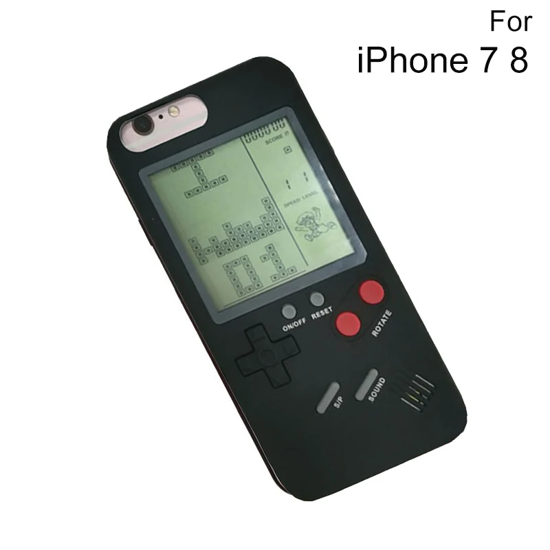 Тетрис телефонные чехлы для iPhone 6 6s 7 7 plus 8 plus Play Blokus игровая консоль чехол Защита подарок - Цвет: BK iP 7 8