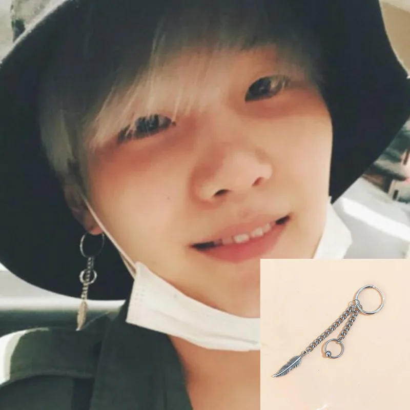 

NEW 1pcs KPOP Bangtan Boys Album JIMIN Wing Stud Earrings Korean Fashion Jewelry Accessories For Mens And Womens Earring