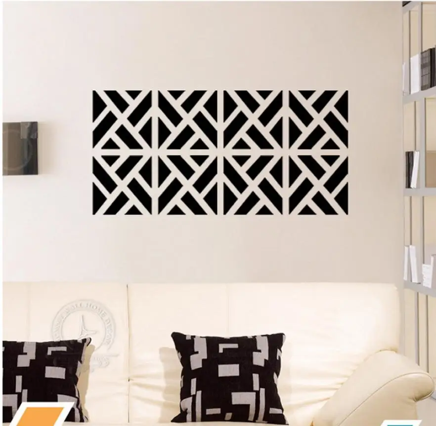 32Pcs Removable 3D Mirror Acrylic Wall Sticker DIY Art Vinyl wall