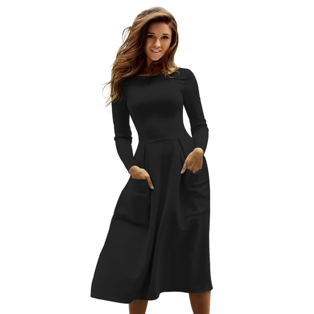 dress midi long sleeve