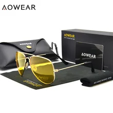 AOWEAR marca 3025 gafas de visión gafas nocturnas para conducir polarizado de aviación amarillo gafas de sol hombres noche visión piloto, gafas