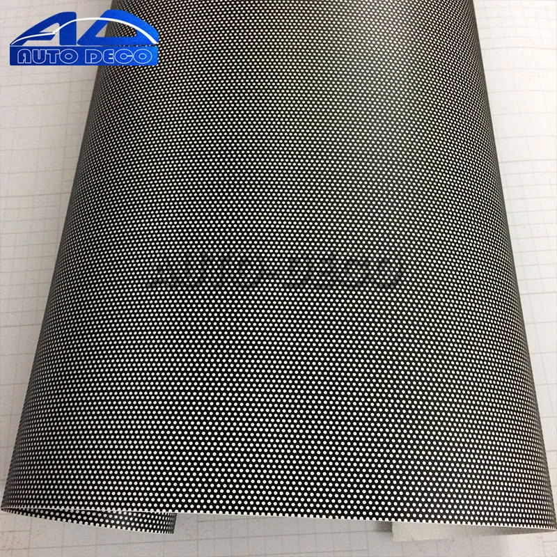  50*107cm/200cm Mesh Film One Way Vision Perforated Black Fly Eye Window Car Rear Light Headlight Le