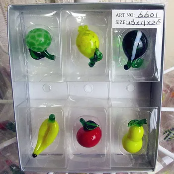 

Factory Custom! Murano Glass Fruit Figurines Home garden ornaments hand made cute lifelike glass Art Crafts Micro Decor DIY Gift