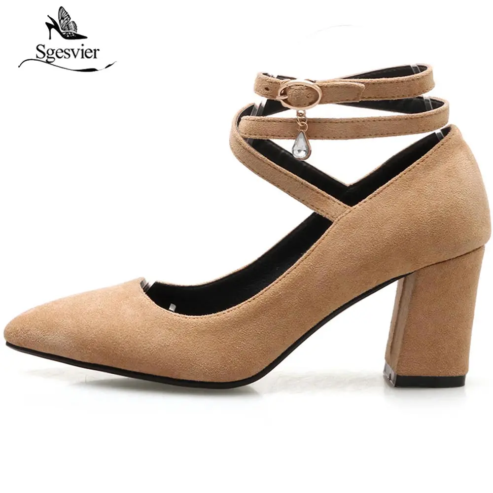 Женские туфли лодочки с ремешком на щиколотке толстом каблуке|pointed toe|black womens