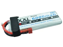 XXL RC Lipo Battery 7.4V 6000mAh 50C Max 100C 2S for Remote Control Models Helicopter Quadcopte Drone
