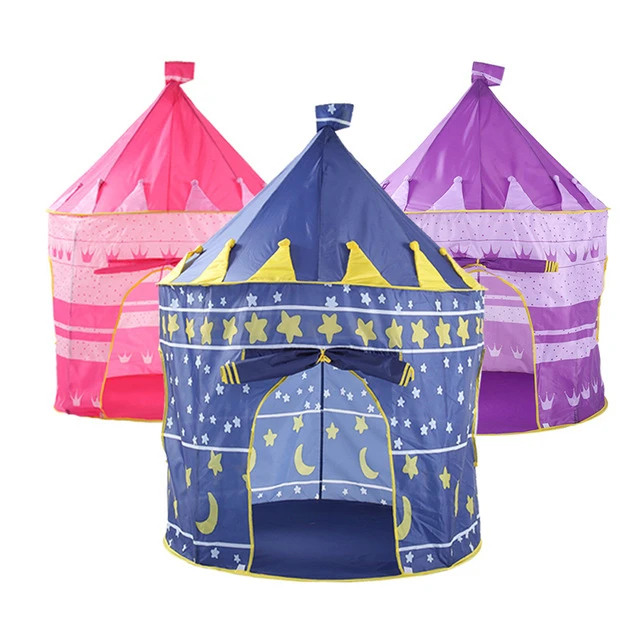 

New Baby Tent Portable Foldable Prince Folding Tent Children Boy Castle Yurt Play House Gifts Outdoor Toy Tents For Children