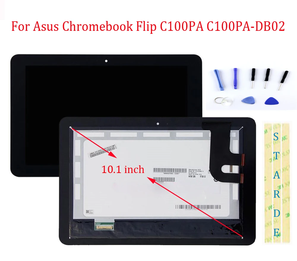 

STARDE Replacement LCD For Asus Chromebook Flip C100PA C100PA-DB02 LCD Display Touch Screen Digitizer Assembly 10.1
