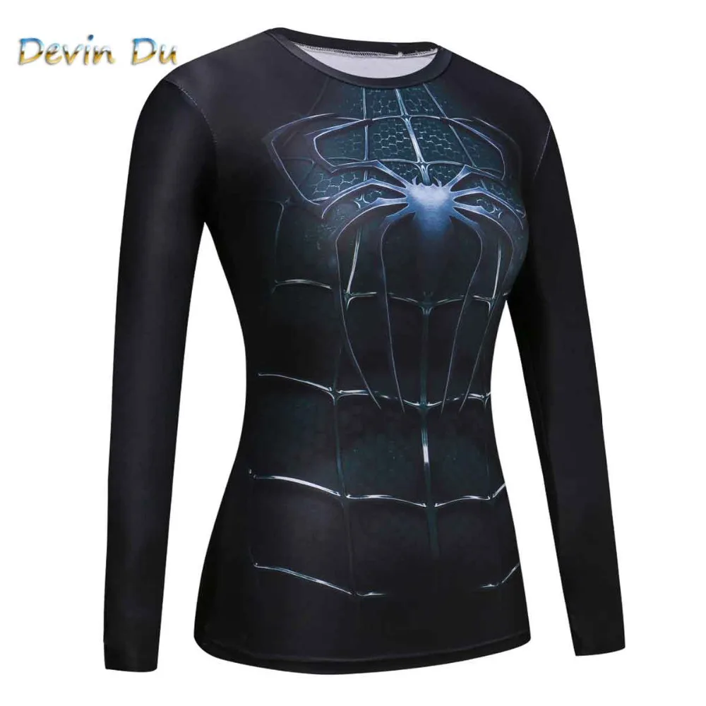 

2017 Crossfit Long Sleeve Compression Shirt 3D Anime Superhero Superman Captain America T Shirt Tights Fitness WOMEN Tops & Tee