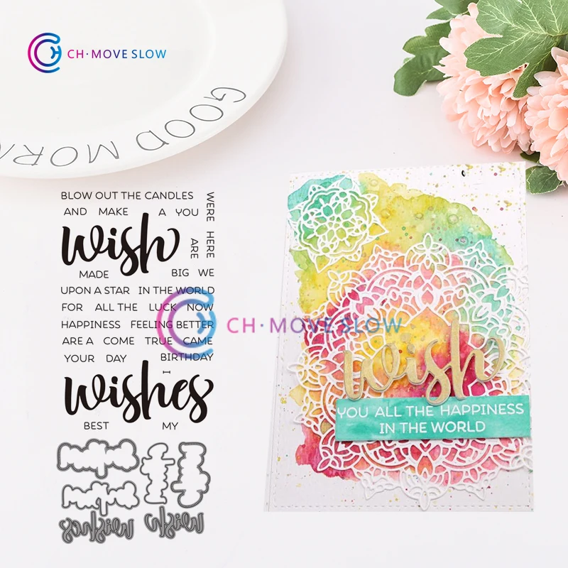 

CH New Arrival Wish Metal Cutting Dies and stamps DIY Scrapbooking Card Stencil Paper Cards Album Decoration Paper Cards