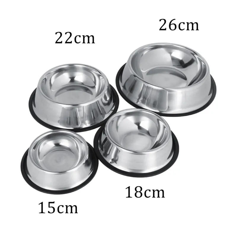 Double Stainless Steel Dog Bowls Paint Pet Cat Bowls Puppy Cats Food Drink Water Feeder Pets Supplies Non-slip Feeding Dishes (3)